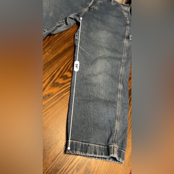 GAP Carpenter Pants button fly women’s 16 blue indigo high rise 90’s crop grunge - Picture 12 of 16